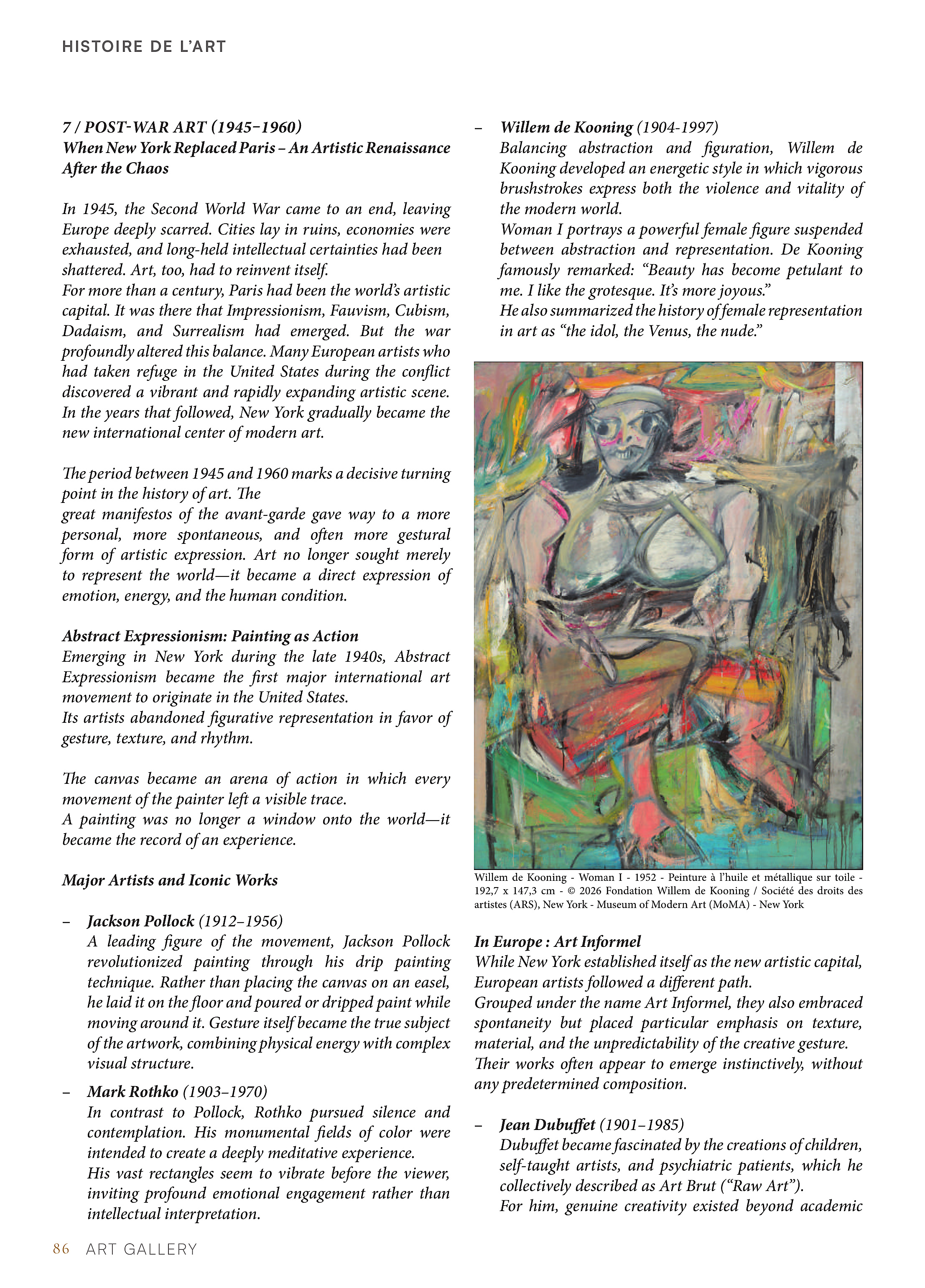 De l'Art Moderne à l'Art Contemporain — page 86