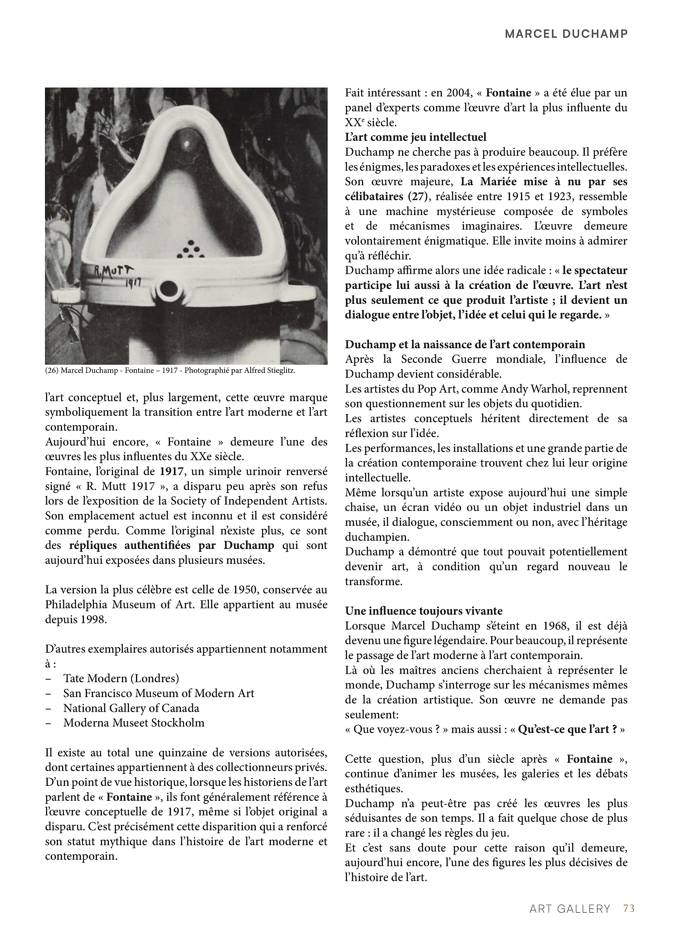 De l'Art Moderne à l'Art Contemporain — page 73